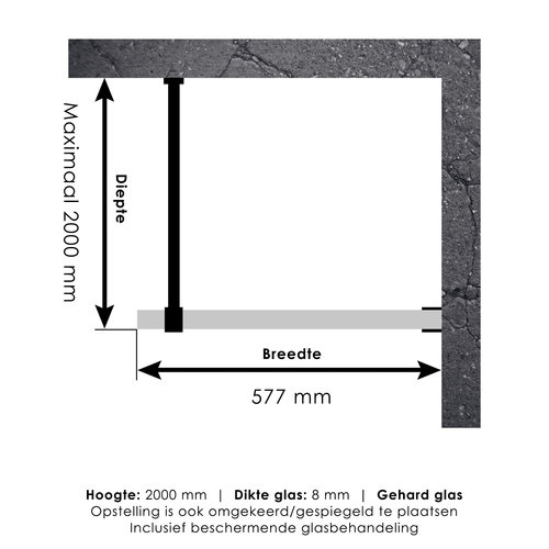 Inloopdouche Compleet Just Creating Profielloos 60 cm Goud 