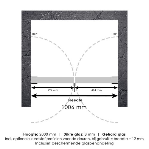 Pendeldeuren Compleet Just Creating Profielloos 100x200 cm Goud 