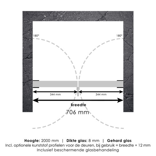 Pendeldeuren Compleet Just Creating Profielloos 70x200 cm Goud 