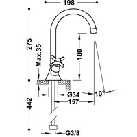 Wastafelmengkraan Tres Clasic Draaibaar 2 Grepen RVS