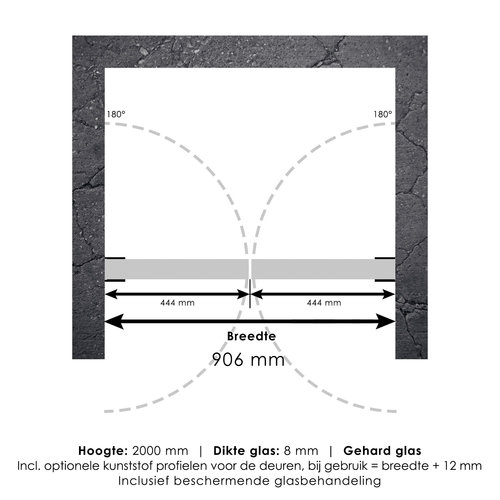 Pendeldeuren Compleet Just Creating Profielloos 90x200 cm Goud 