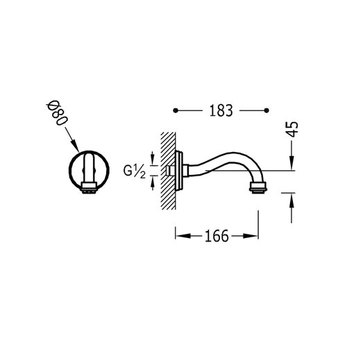 Kraanhals Tres Clasic Inbouw Uitloop 18,3 cm RVS 