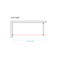 Inloopdouche Van Rijn ST01 Met Stabilisatiestang 140x200 cm Helder Glas 8 mm Mat Zwart