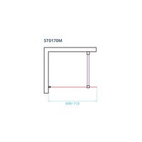 Inloopdouche Van Rijn ST01 Met Stabilisatiestang 70x200 cm Helder Glas 8 mm Mat Zwart