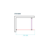 Inloopdouche Van Rijn ST01 Met Stabilisatiestang 80x200 cm Helder Glas 8 mm Mat Zwart