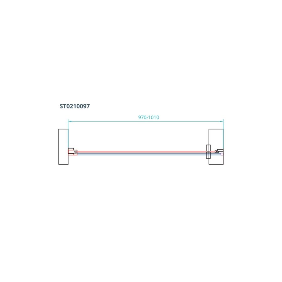 Nisdeur Van Rijn ST02 Draaideur 100x200 cm 6 mm Chroom