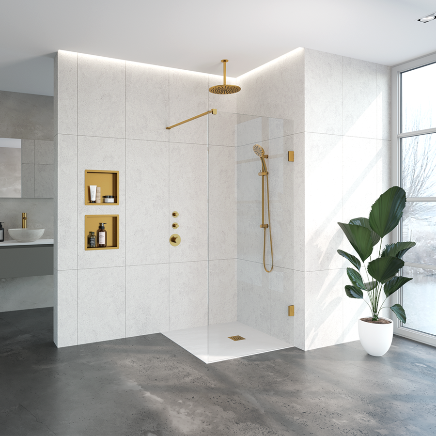 Inloopdouche Compleet Just Creating Profielloos 90 cm Goud