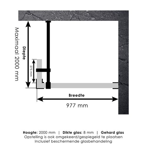 Inloopdouche Compleet Just Creating Profielloos 100/30 cm Goud 