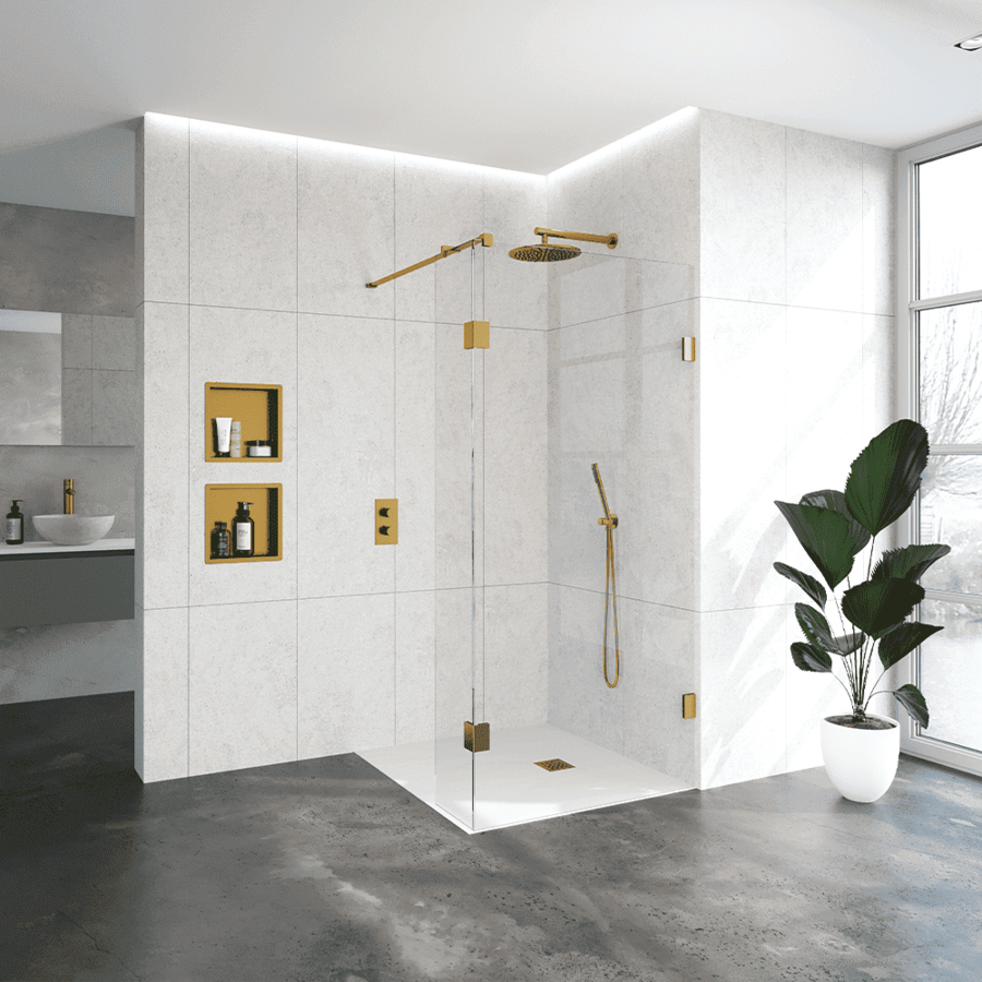 Inloopdouche Compleet Just Creating Profielloos 100/30 cm Goud