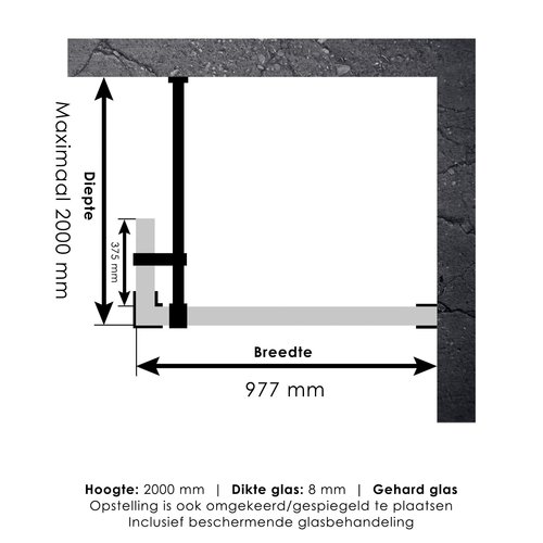 Inloopdouche Compleet Just Creating Profielloos 100/40 cm Goud 