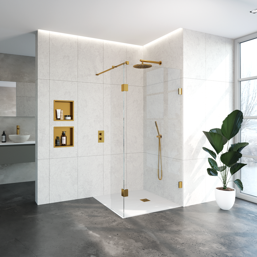 Inloopdouche Compleet Just Creating Profielloos 100/40 cm Goud