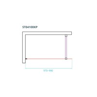 Inloopdouche Van Rijn ST04 Met Stabilisatiestang 100x200 cm 8 mm Helder Glas Zwart