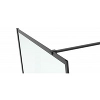 Inloopdouche Van Rijn ST04 Met Handdoekstang 100x200 cm 8 mm Helder Glas Zwart