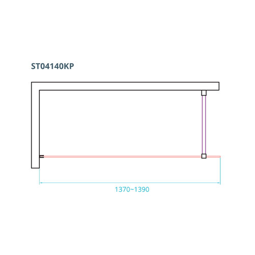 Inloopdouche Van Rijn ST04 Met Stabilisatiestang 140x200 cm 8 mm Helder Glas Zwart 