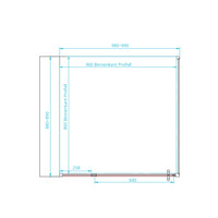 Hoek Douchecabine Van Rijn ST04 Helder Glas 100x90x200 cm 6 mm Aluminium Zwart