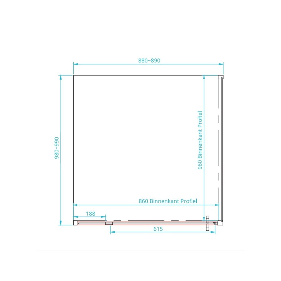 Hoek Douchecabine Van Rijn ST04 Helder Glas 90x100x200 cm 6 mm Aluminium Zwart