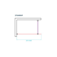 Inloopdouche Van Rijn ST04 Met Stabilisatiestang 90x200 cm 8 mm Helder Glas Zwart