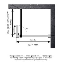 Inloopdouche Compleet Just Creating Profielloos 110/30 cm Draaibaar Goud