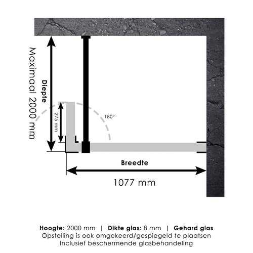 Inloopdouche Compleet Just Creating Profielloos 110/30 cm Draaibaar Goud 