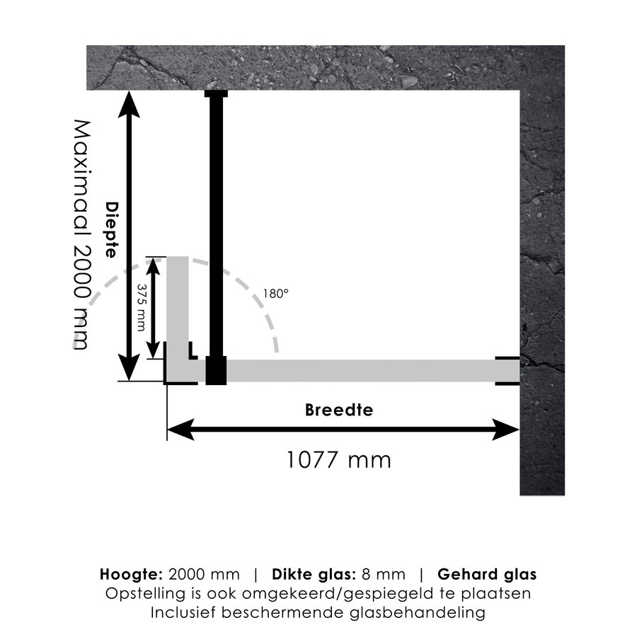 Inloopdouche Compleet Just Creating Profielloos 110/40 cm Draaibaar Goud