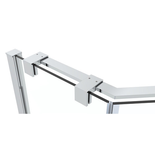 Douchecabine Van Rijn ST05 Vijfhoek Met Standaard Deur 90x200 cm 8 mm Helder Glas Chroom 