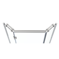 Douchecabine Van Rijn ST05 Vijfhoek Met Standaard Deur 90x200 cm 8 mm Helder Glas Chroom