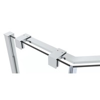 Douchecabine Van Rijn ST05 Vijfhoek Met Standaard Deur 100x200 cm 8 mm Helder Glas Chroom