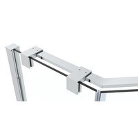 Douchecabine Van Rijn ST05 Vijfhoek Met Standaard Deur 100x200 cm 8 mm Helder Glas Chroom