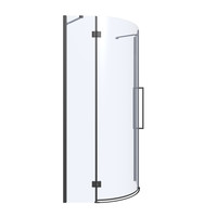 Douchecabine Van Rijn ST05 Kwartrond Aluminium 90x200 cm 8 mm Helder Glas Zwart