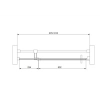 Nisdeur Van Rijn ST05 Draaideur Met Vaste Wand 100x200 cm 8 mm Chroom