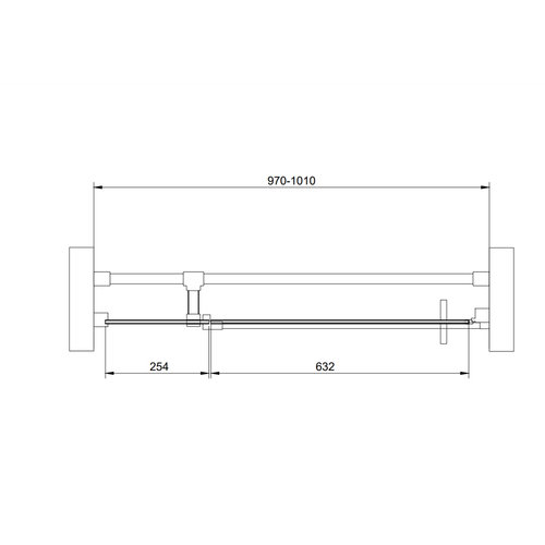 Nisdeur Van Rijn ST05 Draaideur Met Vaste Wand 100x200 cm 8 mm Zwart 