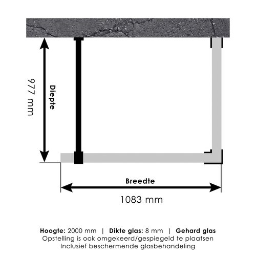 Inloopdouche Compleet Just Creating Profielloos 100x110x200 cm Reversed Goud 