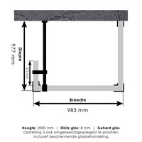 Inloopdouche Compleet Just Creating Profielloos 100x100/40 cm Reversed Goud