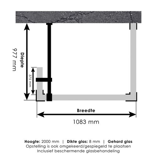 Inloopdouche Compleet Just Creating Profielloos 100x110/40 cm Reversed Goud 