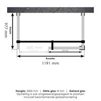 Inloopdouche Compleet XL Just Creating Profielloos 100x120 cm Goud