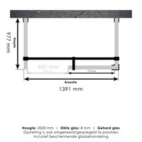 Inloopdouche Compleet XL Just Creating Profielloos 100x140 cm Goud