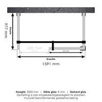 Inloopdouche Compleet XL Just Creating Profielloos 100x160 cm Goud