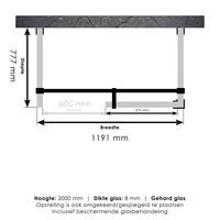 Inloopdouche Compleet XL Just Creating Profielloos 80x120 cm Goud