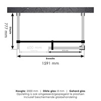 Inloopdouche Compleet XL Just Creating Profielloos 80x160 cm Goud