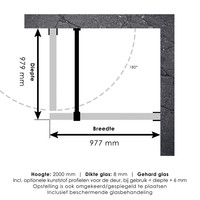 Douchecabine Compleet Just Creating 2-Delig Profielloos 100x100 cm Goud