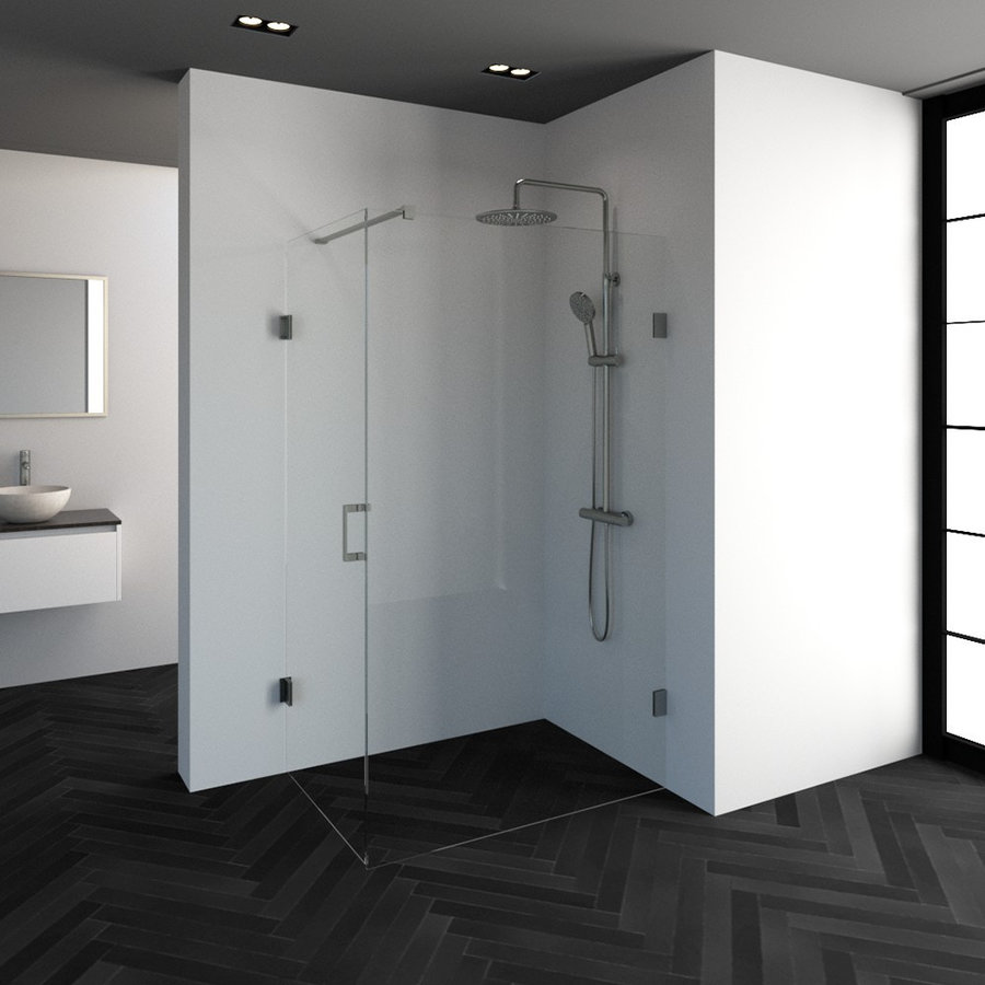 Douchecabine Compleet Just Creating 2-Delig Profielloos 120x80 cm Goud