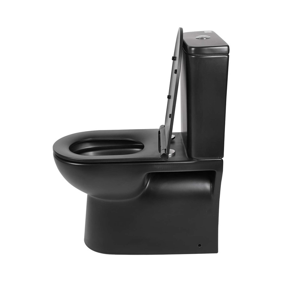 Toiletpot Differnz Staand Duoblok Rimless Mat Zwart