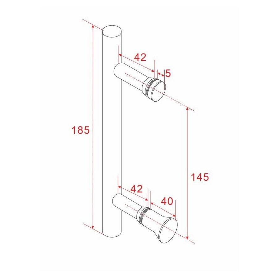 Wiesbaden losse deurgreep type 3 chroom