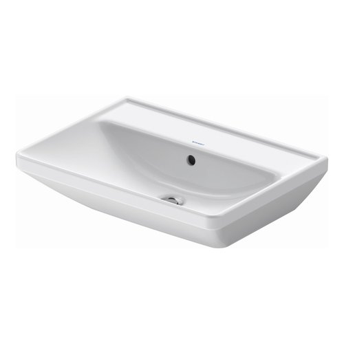 Wastafel Duravit D-Neo Met Overloop Kraanvlak Zonder Kraangat 60 cm Hoogglans Wit 