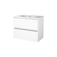 Badmeubelset Aquasplash Salt 80x46cm Greeploos 2 Lades Met Wastafel 1 Kraangat Ice White