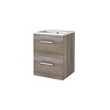 Aquasplash Badmeubelset Aquasplash Salt 50x46cm Met Grepen (Kleurkeuze) 2 Lades Met Wastafel 1 Kraangat Scotch Oak