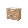 Aquasplash Badmeubelset Aquasplash Salt 80x46cm Met Grepen (Kleurkeuze) 2 Lades Met Wastafel 1 Kraangat Whisky Oak