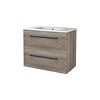 Aquasplash Badmeubelset Aquasplash Salt 80x46cm Met Grepen (Kleurkeuze) 2 Lades Met Wastafel 1 Kraangat Scotch Oak