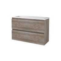 Badmeubelset Aquasplash Salt 100x39cm Greeploos 2 Lades Met Wastafel Acryl 1 Kraangat Scotch Oak