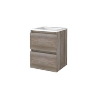 Badmeubelset Aquasplash Salt 50x46cm Greeploos 2 Lades Met Wastafel Acryl 1 Kraangat Scotch Oak